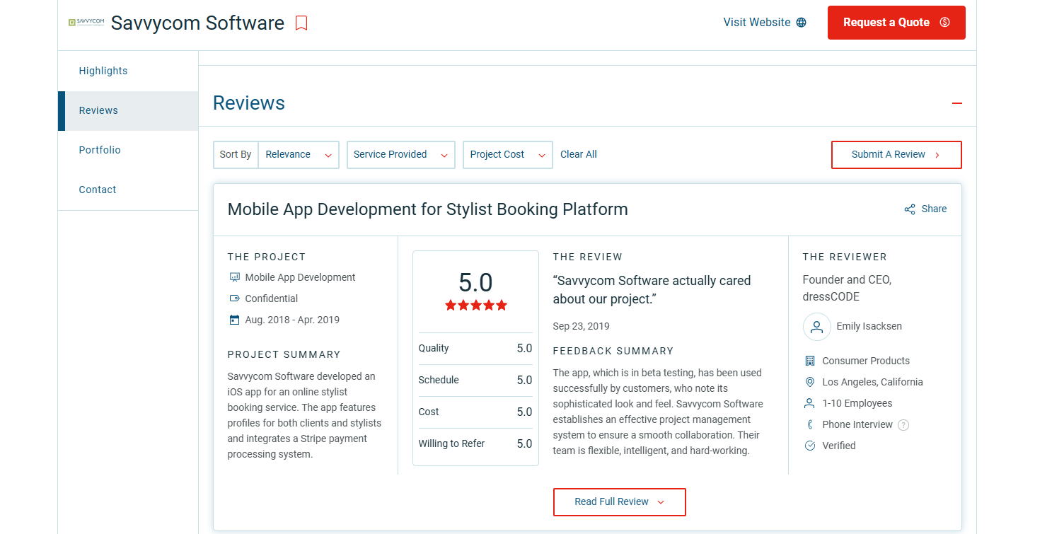 Clutch is a famous review platform that you can completely trust
